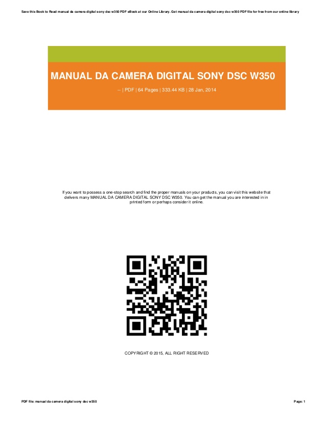 Sony cyber shot dsc w350 manual